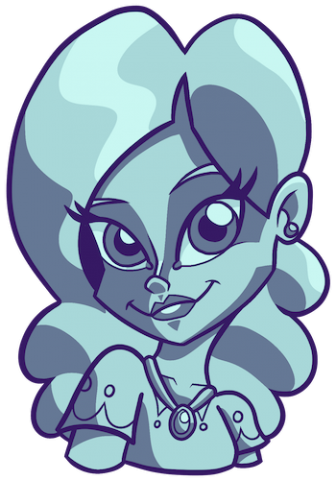Blue Stylized Face